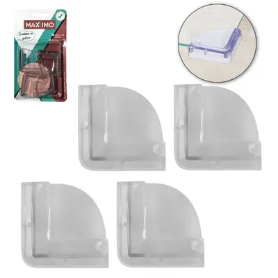 PROTETOR DE PVC PARA QUINA DE MESA CANTO BAIXO COM 4 PECAS 6X4,5CM NA CARTELA