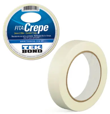 FITA ADESIVA CREPE BRANCA MULTIUSO 24MMX50M