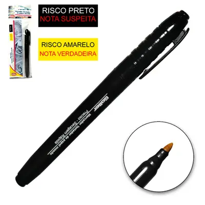 CANETA DETECTORA DE DINHEIRO FALSO 14CM NA SOLAPA