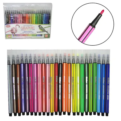 CANETA HIDROGRAFICA GRAPHIC 2.0 MM 24 PECAS