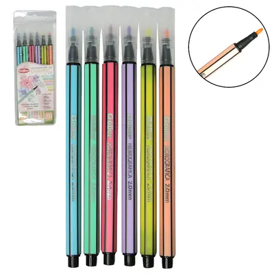 CANETA HIDROGRAFICA GRAPHIC PASTEIS 2.0 MM 6 PECAS