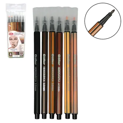 CANETA HIDROGRAFICA GRAPHIC TONS DE PELE 2.0 MM 6 PECAS