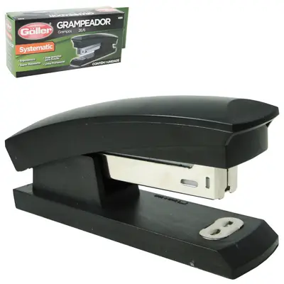 GRAMPEADOR DE METAL / PLASTICO PRETO SYSTEMATIC 26/6 10,5CM