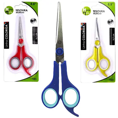TESOURA DE BARBEIRO / CABELEIREIRO DE INOX COLORIDA 5,5'' 15,7CM