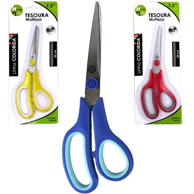 TESOURA MULTIUSO DE INOX COLORIDA 7,5'' 20CM