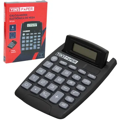 CALCULADORA ELETRONICA DE MESA 8 DIGITOS YINS PAPER A BATERIA 12,6X9,4CM