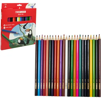 LAPIS DE COR SEXTAVADO 24 CORES YINS PAPER 17,5CM