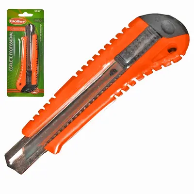 ESTILETE LAMINA LARGA 18MM DE PLASTICO COM TRILHO DE METAL PROFISSIONAL SYSTEMATIC 16CM