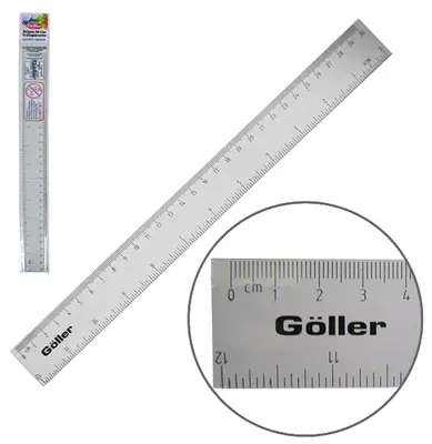 REGUA ESCOLAR DE ACRILICO TRANSPARENTE 30CM NA SOLAPA