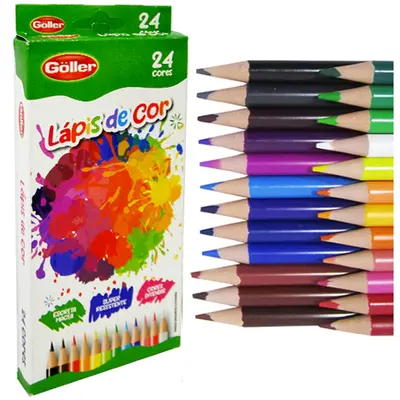 LAPIS DE COR REDONDO COM 24 CORES