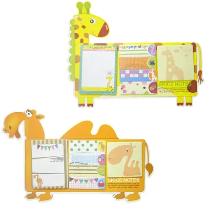 BLOCO DE ANOTACAO STICKER COM MARCADOR DE PAGINA ADESIVO BICHINHOS COM 102 FOLHAS