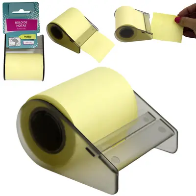 BLOCO DE ANOTACAO ROLO ADESIVO 8MX6CM COM SUPORTE