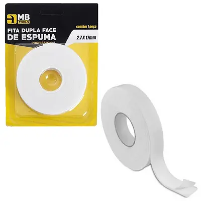 FITA ADESIVA DUPLA FACE DE ESPUMA 17MMX2,7M MB TOOLS