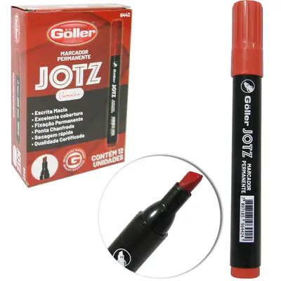 MARCADOR PERMANENTE JOTZ VERMELHO COM 12 PECAS
