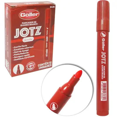 MARCADOR VERMELHO JOTZ PARA QUADRO BRANCO COM 12 PECAS NA CAIXA