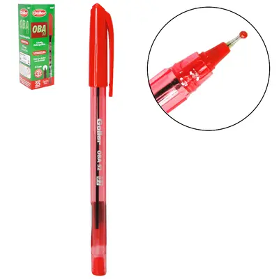 CANETA ESFEROGRAFICA VERMELHA OBA52 0.7MM ESCRITA FINA COM 25 PECAS NA CAIXA