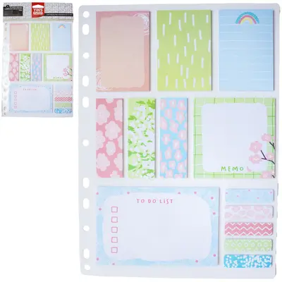 BLOCO DE ANOTACAO STICKER COM MARCADOR DE PAGINA ADESIVO YINS PAPER 260 FOLHAS