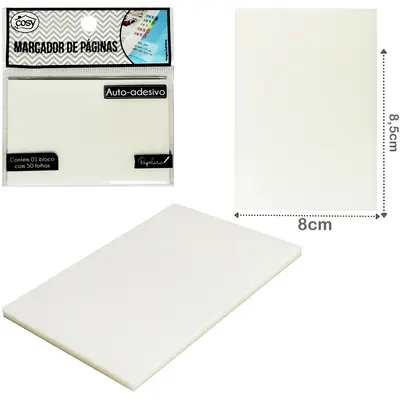 BLOCO DE ANOTACAO STICKER DE PLASTICO PET ADESIVO COM 50 FOLHAS 7,5X5CM