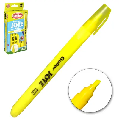 CANETA MARCA TEXTO JOTZ STIK AMARELO COM 12 PECAS