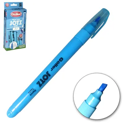 CANETA MARCA TEXTO JOTZ STIK AZUL COM 12 PECAS