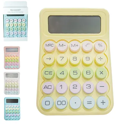 CALCULADORA ELETRONICA RETRO 12 DIGITOS COLORS A PILHA 16X11CM
