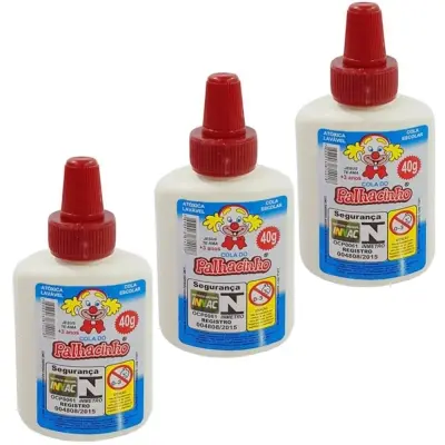 ADESIVO / COLA BRANCA COM 3 PECAS 40G