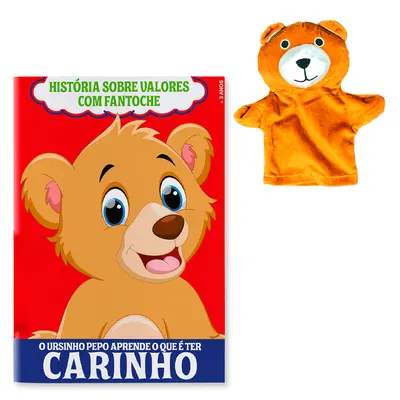 LIVRO HISTORIA SOBRE VALORES COM FANTOCHE URSO CARINHO