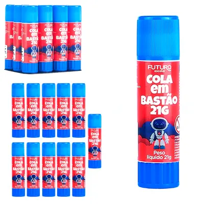 ADESIVO / COLA BASTAO 21G COM 12 PECAS FUTURO ESCOLAR