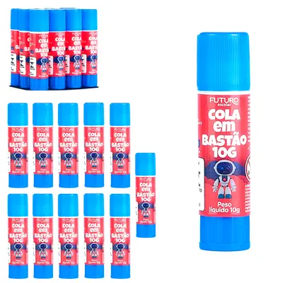 ADESIVO / COLA BASTAO 10G COM 12 PECAS FUTURO ESCOLAR