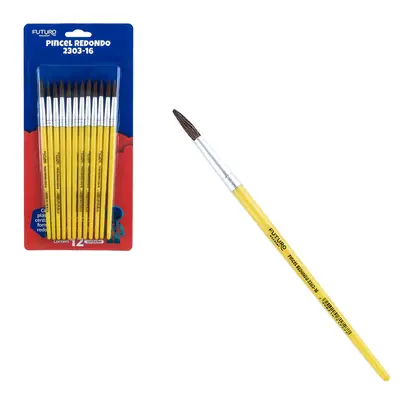PINCEL REDONDO 2303-16 FUTURO ESCOLAR COM 12 PECAS 18CM