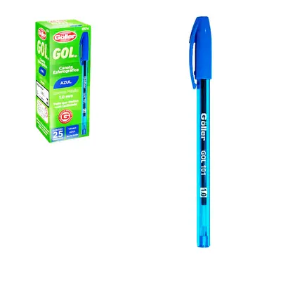 CANETA ESFEROGRAFICA AZUL GOL 1.0MM ESCRITA MEDIA COM 25 PECAS