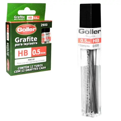 GRAFITE PARA LAPISEIRA HB 0.5MM COM 12 TUBOS NA SOLAPA