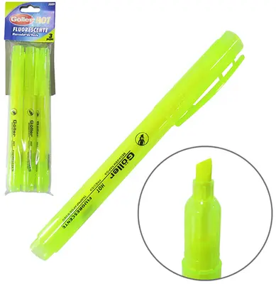 CANETA MARCA TEXTO AMARELO FLUORESCENTE HOT COM 3 PECAS