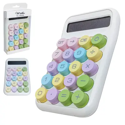 CALCULADORA ELETRONICA RETRO 10 DIGITOS A PILHA 14,5X9X2,8CM