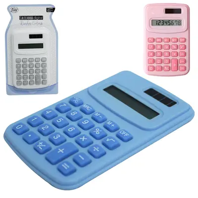 CALCULADORA ELETRONICA 8 DIGITOS DE BOLSO COLORS A BATERIA / SOLAR 9,5X6CM