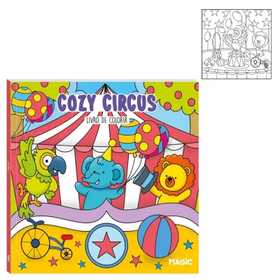 LIVRO COZY CIRCUS PARA COLORIR 24 PAGINAS 23,5X23,5CM
