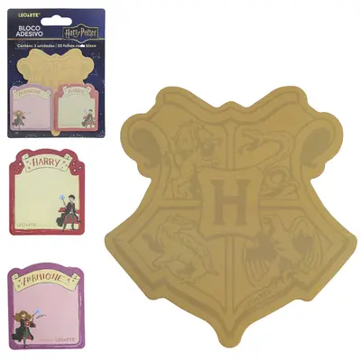 BLOCO DE ANOTACAO STICKER COM MARCADOR DE PAGINA ADESIVO HARRY POTTER 60 FOLHAS LEOARTE