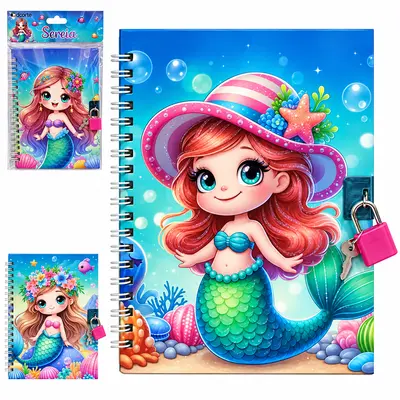 DIARIO SEREIA COM CADEADO 45 FOLHAS 18,2X12,7CM