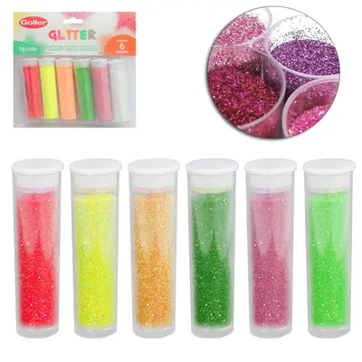 GLITTER COM 6 TUBO CORES TONS PASTEL 5G