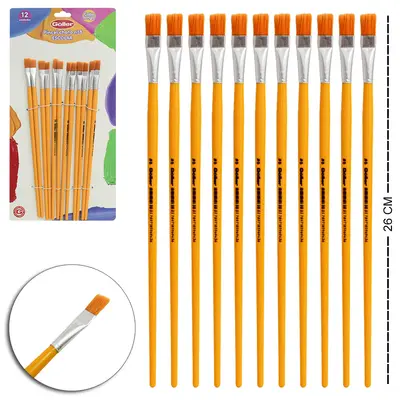 PINCEL CHATO Nº8 ESCOLAR CABO LONGO 12 PECAS 26CM