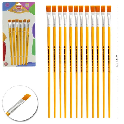 PINCEL CHATO Nº6 ESCOLAR CABO LONGO 12 PECAS 24,5CM