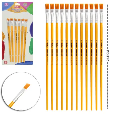 PINCEL CHATO Nº4 ESCOLAR CABO LONGO 12 PECAS 24,5CM