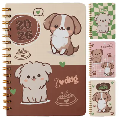 AGENDA 2026 CAPA DURA ESPIRAL DOG FOFINHO 168 FOLHAS 18,7X13,7CM