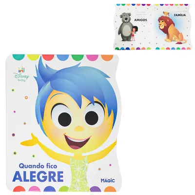 LIVRO RECORTADO DISNEY BABY QUANDO FICO ALEGRE 10 PAGINAS 21,5X19CM