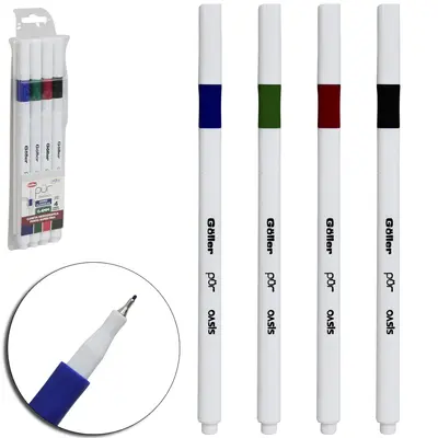 CANETA HIDROGRAFICA PONTA SUPER FINA 0.4MM PUR FINELINER CORES CLASSICAS OASIS COLLECTION COM 4 PECAS