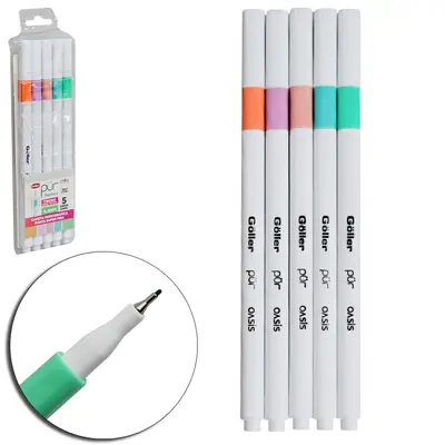 CANETA HIDROGRAFICA PONTA SUPER FINA 0.4MM PUR FINELINER TREND CORES PASTEIS OASIS COLLECTION COM 5 PECAS