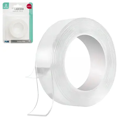 FITA ADESIVA DUPLA FACE DE GEL TRANSPARENTE INOVA 20MMX2M