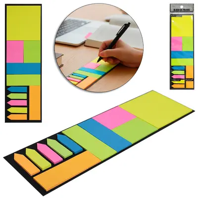 BLOCO DE ANOTACAO STICKER COM MARCADOR DE PAGINA ADESIVO FITA / QUADRADO / RETANGULAR COM 220 FOLHAS