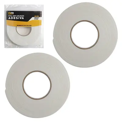 FITA ANTI COLISAO ADESIVA DE ESPUMA USO GERAL AMBIENTE INTERNO COM 2 ROLOS 1CMX4,5MX5MM MB TOOLS