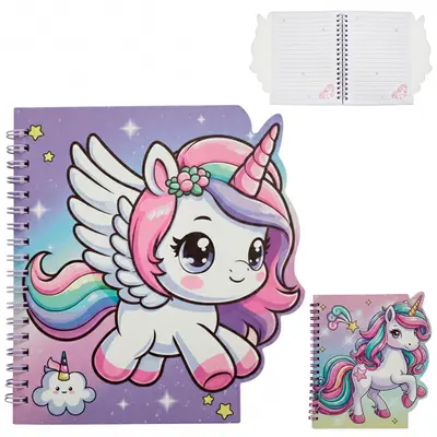 CADERNO CADERNETA / BLOCO DE ANOTACAO ESPIRAL UNICORNIO PAPER 58 FOLHAS 17X12CM